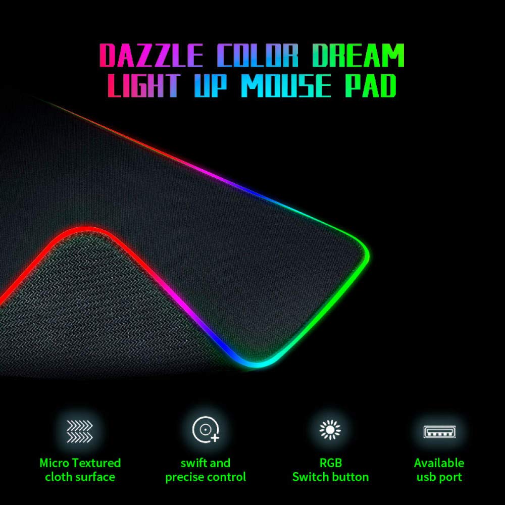 Игровой коврик для мыши Life in Another Ram Игровой компьютерный коврик для мыши Аниме RGB Большой коврик для мыши с радужной светодиодной подсветкой 700x300 мм ReZERO -Starting