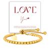 Beaded Bolo Bracelets, Tarnish Free Gold Plated Stainless Steel Adjustable,relationship Bracelets for His and Her Couple Jewelry