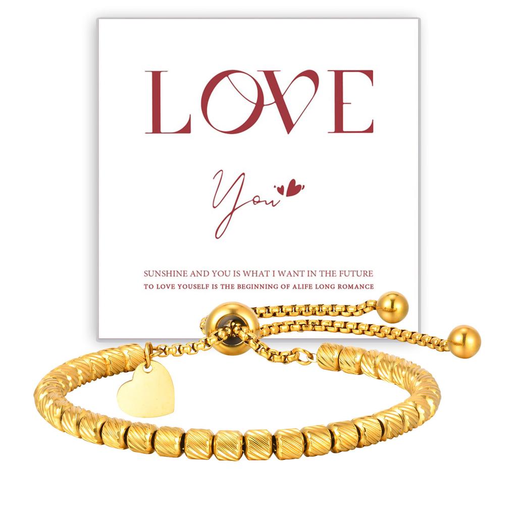 Beaded Bolo Bracelets, Tarnish Free Gold Plated Stainless Steel Adjustable,relationship Bracelets for His and Her Couple Jewelry