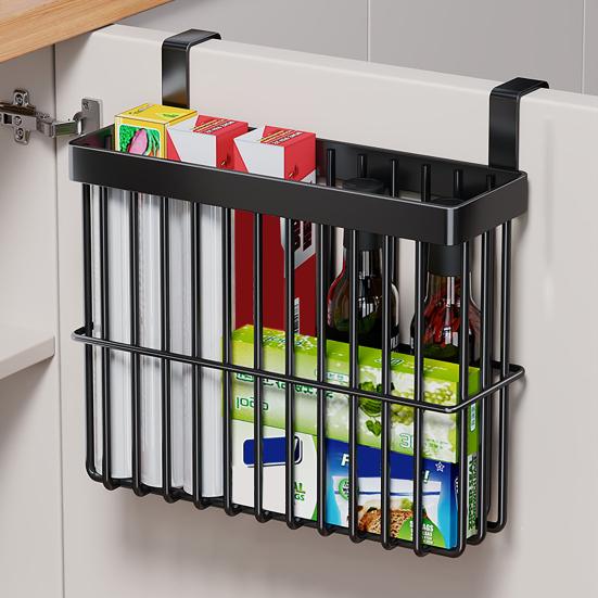 Подвесная корзина за дверью Органайзер для дверцы кухонного шкафа Настенная самоклеящаяся корзина для хранения