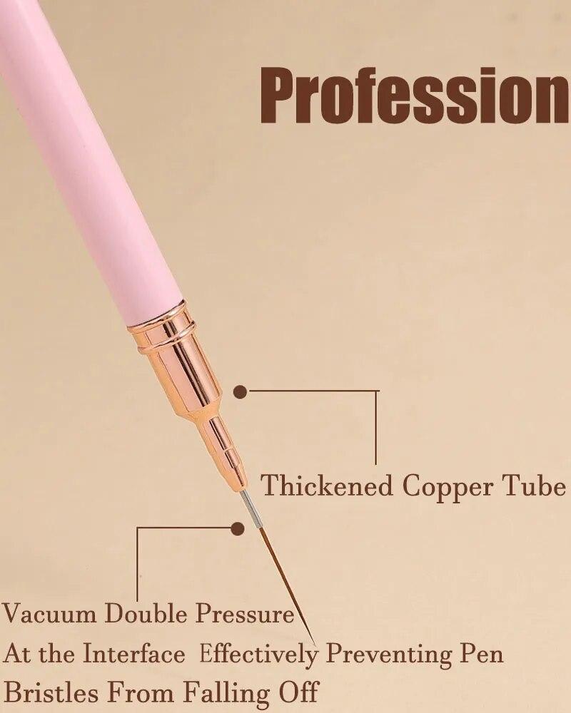 7/9/11/15/25MM Nail Liner Brush Set Handle Nail Art Pen Brush Drawing Lines Stripe Painting Flower Pen Nail Art Manicure Tools