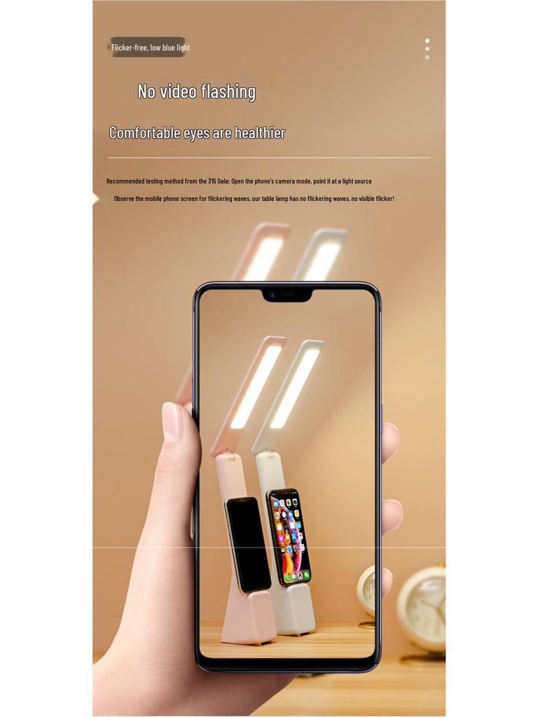 Портативная складная настольная лампа с защитой глаз и длительным временем работы от аккумулятора, идеально подходит для студенческих общежитий и учебных комнат