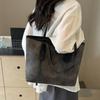 PU Solid Color Fashion High End Capacity Handbag High Quality Light Luxury Versatile Popular Commuter Shoulder Bag