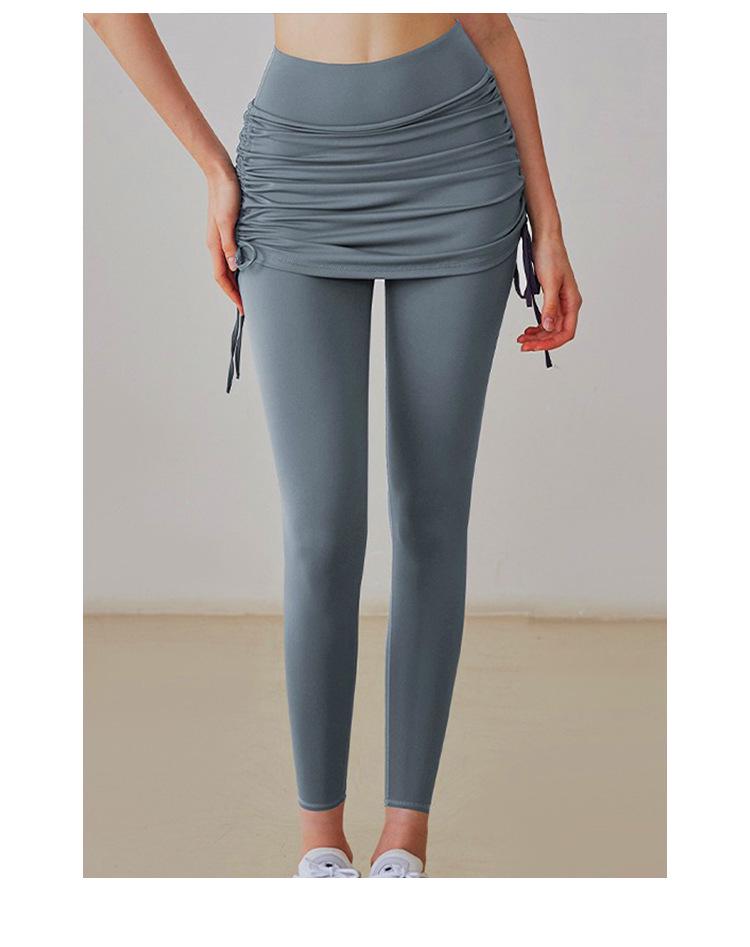 Леггинсы-юбка для йоги с высокой талией и влагоотводящим эффектом - Быстросохнущие, дышащие, больших размеров, спортивные штаны 2-в-1 для танцев и фитнеса для женщин