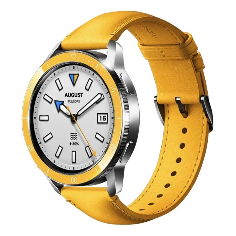 Кожаный ремешок для Xiaomi Watch S3 S1 Pro/S1 и MI Color 2/S1 Active Кожаный ремешок для универсального браслета 22 мм Аксессуары