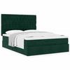 Maison Exclusive - Cadre de lit ottoman avec matelas vert foncé 140x190 cm velours
