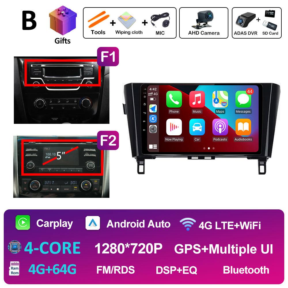 10,1-дюймовый Android 14 автомобильный видео для Nissan Qashqai J11 X-Trail 3 T32 2013 2014 2015 2016 2017 Радиоплеер DSP стерео автоинструменты