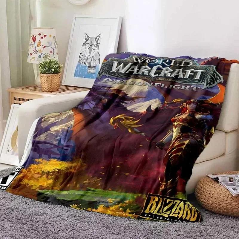 Плед World of Warcraft Фланелевый плед Мир Магии и Безграничных Приключений Мягкий Удобный Плед для Дома и Путешествий