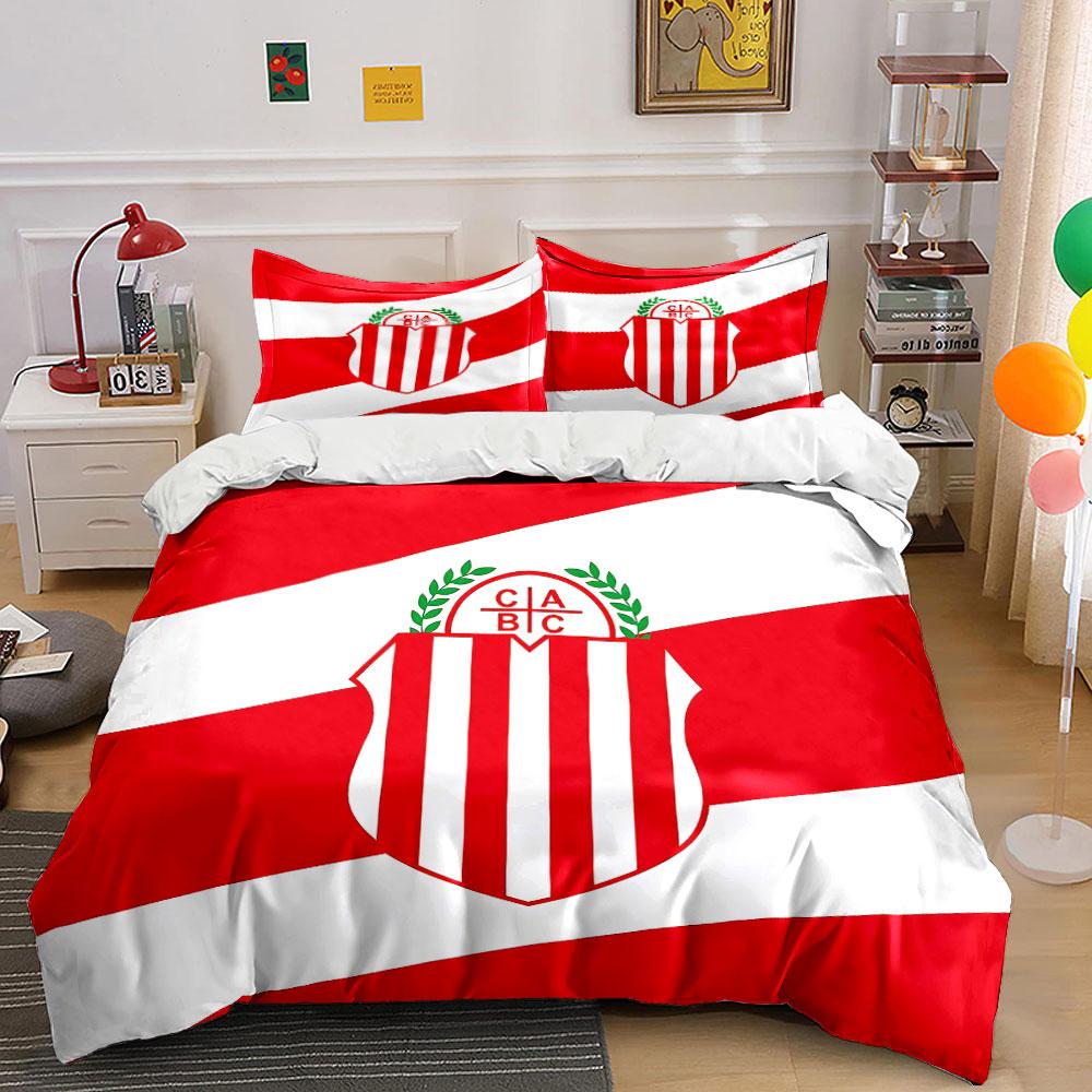 Red and White Striped Shield Bedding Bedding Duvet Cover Set Duvet Cover Pillowcases (1 * Duvet Cover 2 * Pillowcases, without duvet insert)