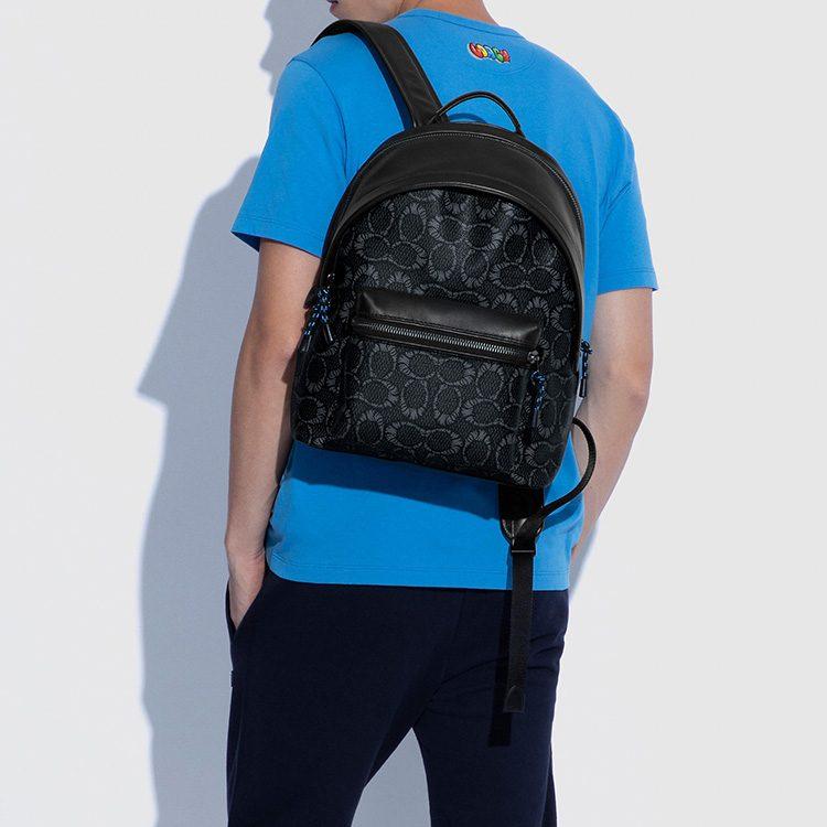 Jordan Michael B. Jordan Collaboration Charter Coated Canvas With Calfskin Backpack Men's Black C6926-JICHR