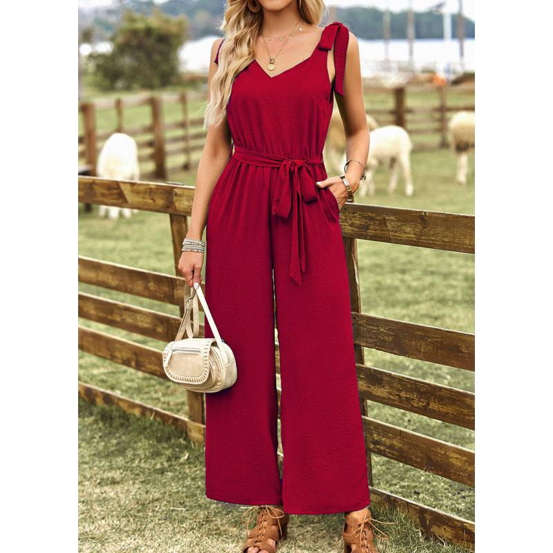 Solid Color Jumpsuit for Women Summer Chic and Elegant Woman Jumpsuit Slim Bodysuit One-piece Pants