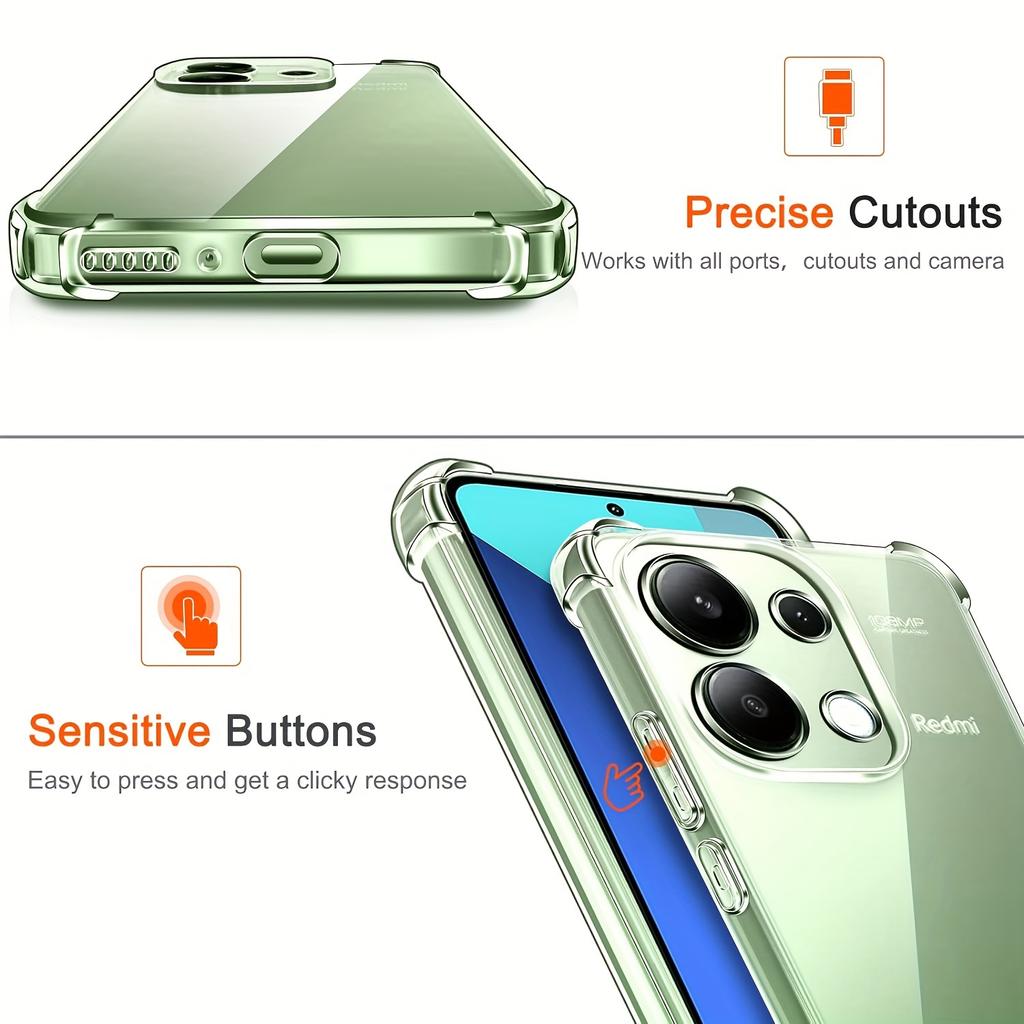 Мягкий противоударный чехол Crystal Airbag для Xiaomi Redmi 13C Note 13 4G 5G Note 13 Pro Note13 Pro Plus 5G Phone Cover Shell