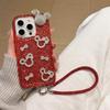 Чехол для телефона Mickey Mouse с блестящим галстуком-бабочкой и ремешком для руки для iPhone 17 Pro/16 Plus