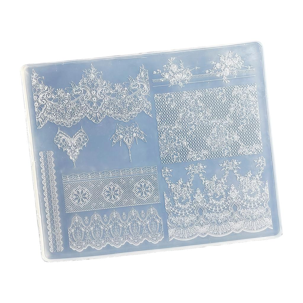 Professional Silicone Mold For Nail Art Featuring 3D Lace Texture That Promotes Effortless Removal And Long Lasting Reuse