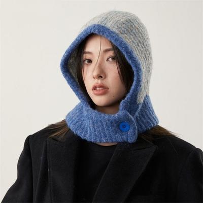 Шапка-бини с защитой ушей, шапка-пуловер, вязаная шапка, модная балаклава, для улицы