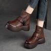 Versatile Retro Short Boots Thick Sole Genuine Leather Boots Comfortable Women's Shoes