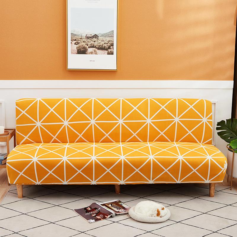 Elastic Fabric All-Inclusive Printed Sofa Towel Folding Sofa Bed Sofa Cover Without Armrest