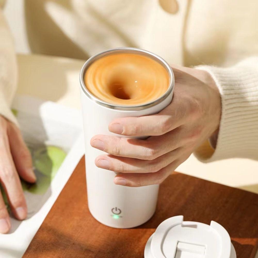 400ml Capacity Automatic Shaker Bottle 304 Stainless Steel Automatic Blender Cup  Travel Companion