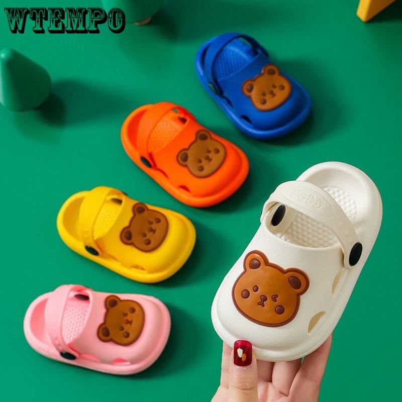 Детские тапочки для мальчиков и девочек, милая нескользящая обувь с клубникой и фруктами, обувь с отверстиями для головы, детские сандалии для маленьких детей