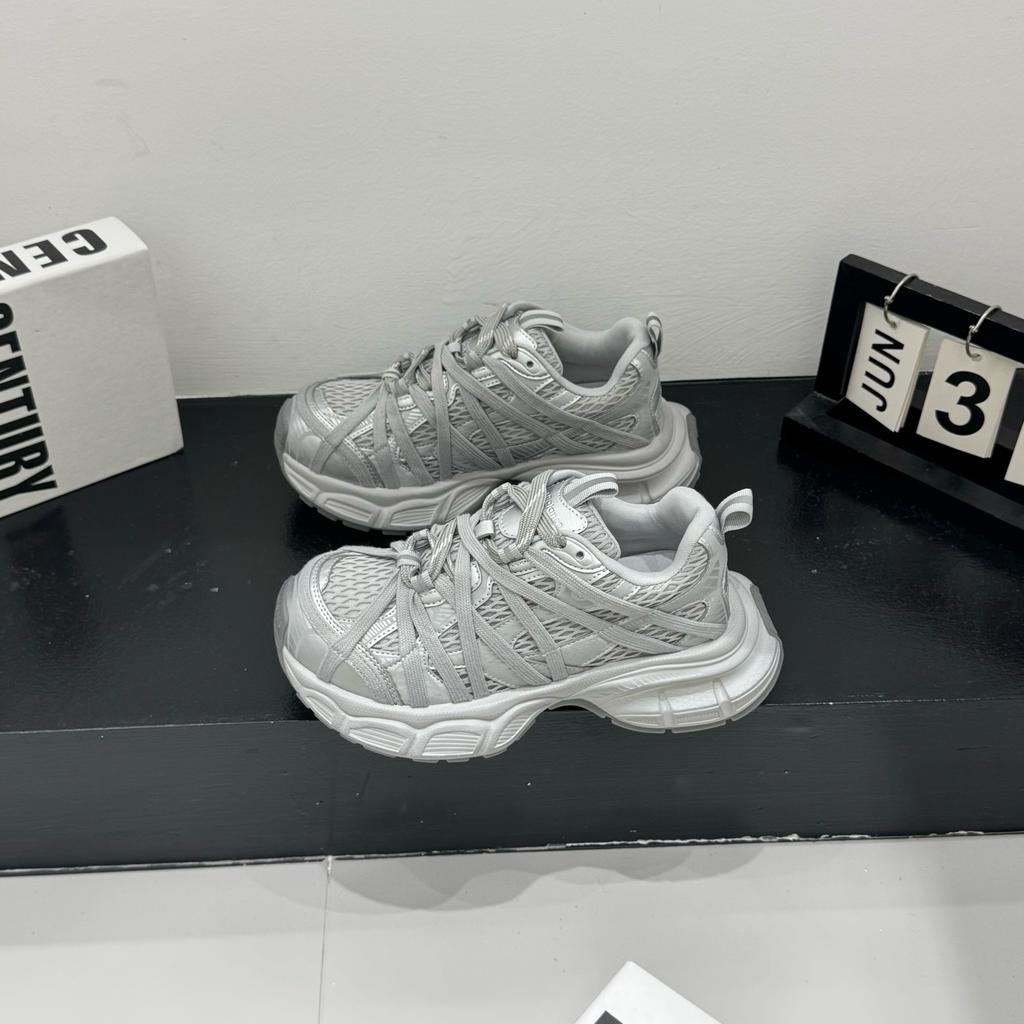 Паутина толстая подошва ремешки папы обувь женская весна и лето новая сетчатая усиливающая воздухопроницаемая беговая спортивная повседневная обувь