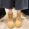 Ботильоны из дышащей сетки для женщин, модные желтые повседневные туфли на молнии со шнуровкой, женские ботинки на плоской платформе