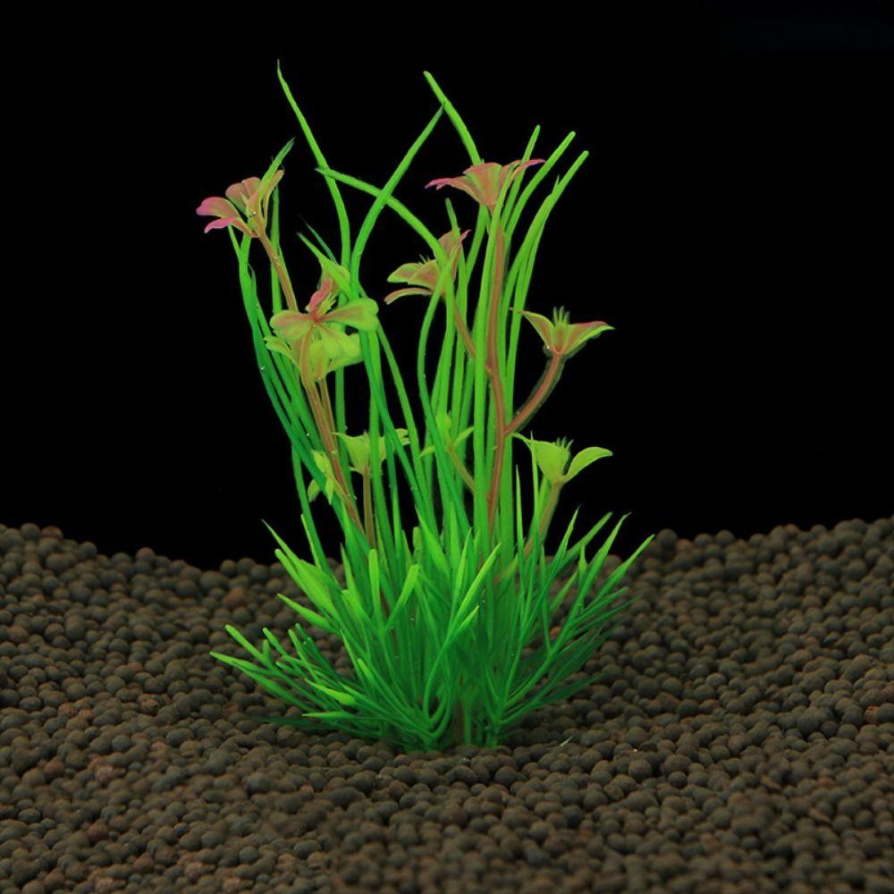 Пластиковые водные зеленые растения 13 см, водные водоросли, орнамент, искусственные растения для аквариума, ландшафт