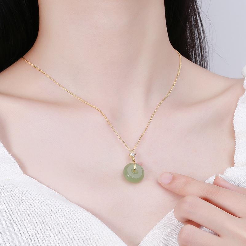 Женское нишевое дизайнерское ожерелье Sense Light, роскошные ювелирные изделия из стерлингового серебра, модная универсальная подвеска из яшмы, ожерелье в стиле INS