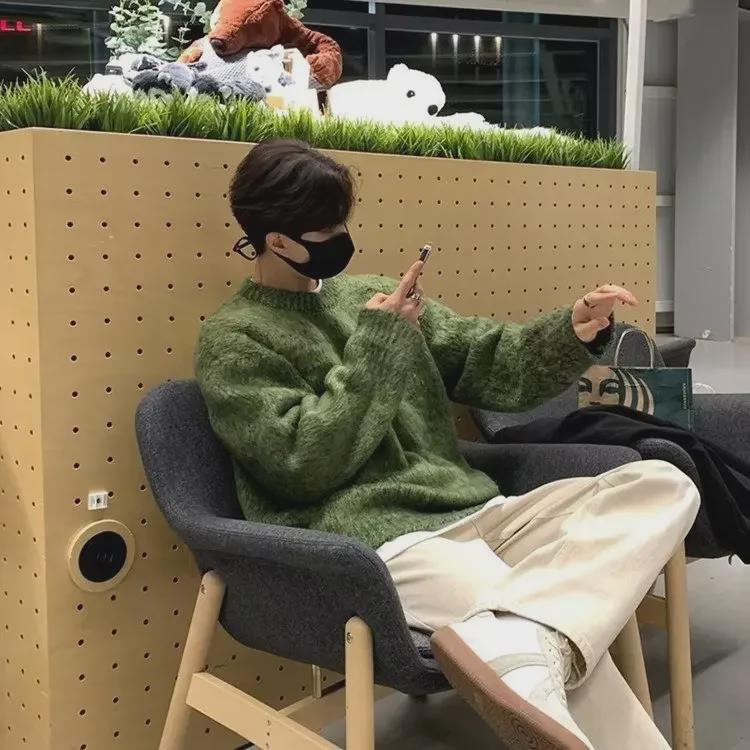 Мужской свитер-пуловер в японском ретро-стиле осень/зима 2023 года