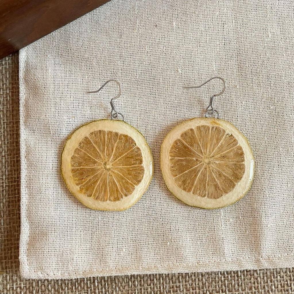 Fruit‑Slice Creative Ear Hooks, Fresh Niche‑Design Women Earrings For Seaside Vacation