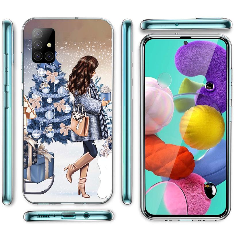 Рождественская Девочка Елка Подарок Чехол Для Телефона Для Samsung Galaxy A52 A32 A22 A12 A51 A31 A50S A30S A20S A10S Note 20 Ultra 10 Plus S10 A7