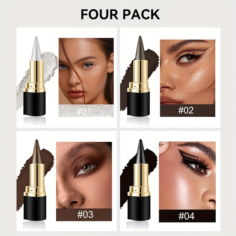 Стойкая гелевая подводка для глаз на 24 часа — матовая, быстросохнущая, не размазывается и водостойкая в 4 цветах для безупречного повседневного и праздничного образа