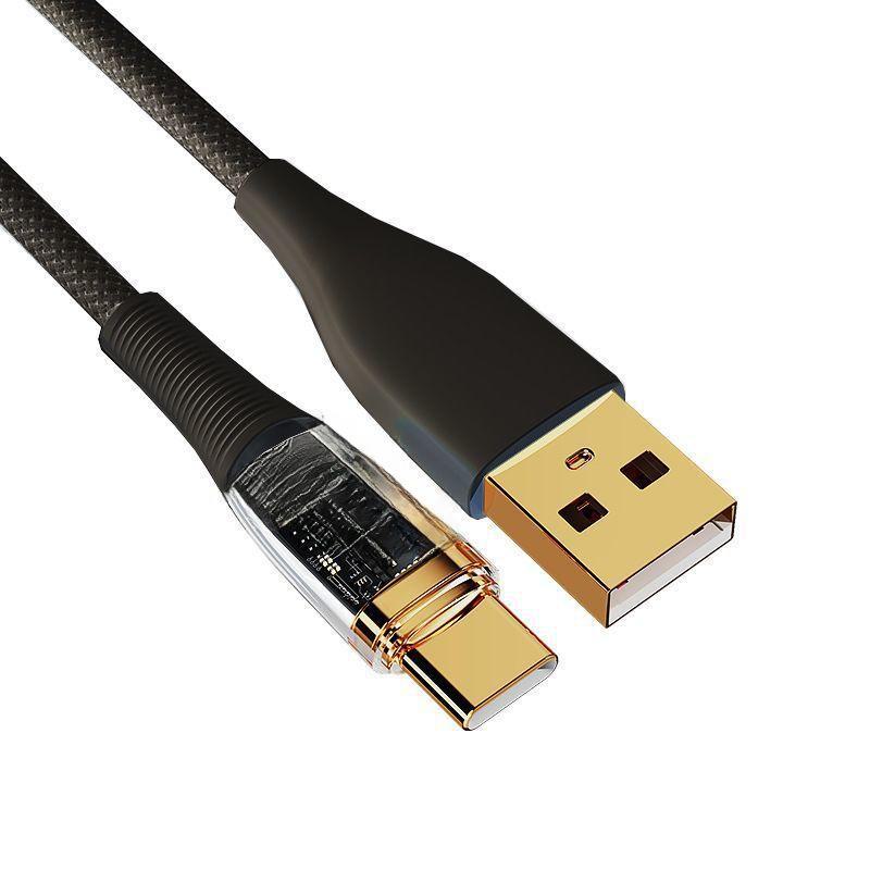 2-метровый позолоченный 120-ваттный кабель USB-C для быстрой зарядки Huawei Honor