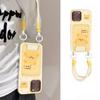 Hanging Rope Card Bag Phone Case, Yellow Bear Temperament Frosted Semi Transparent Cute New High-end Hanging Rope Phone Case