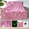 Blanket Glow In The Dark Non-fading Soft Comfortable Touch Star Pattern Pink Fleece Blanket Home Supplies