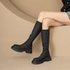 Ботинки Spice Girl Женские осенне-зимние ботинки на толстой подошве-маффин Эластичные облегающие ботинки Маленькие люди становятся высокими и стройными Высокие ботфорты Женский тренд