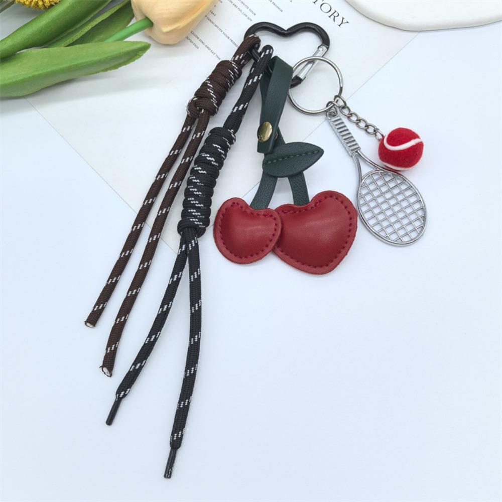 Hand-Woven Braided Rope Keychain Anti-Lost Tennis Racket Key Chain Children Girl