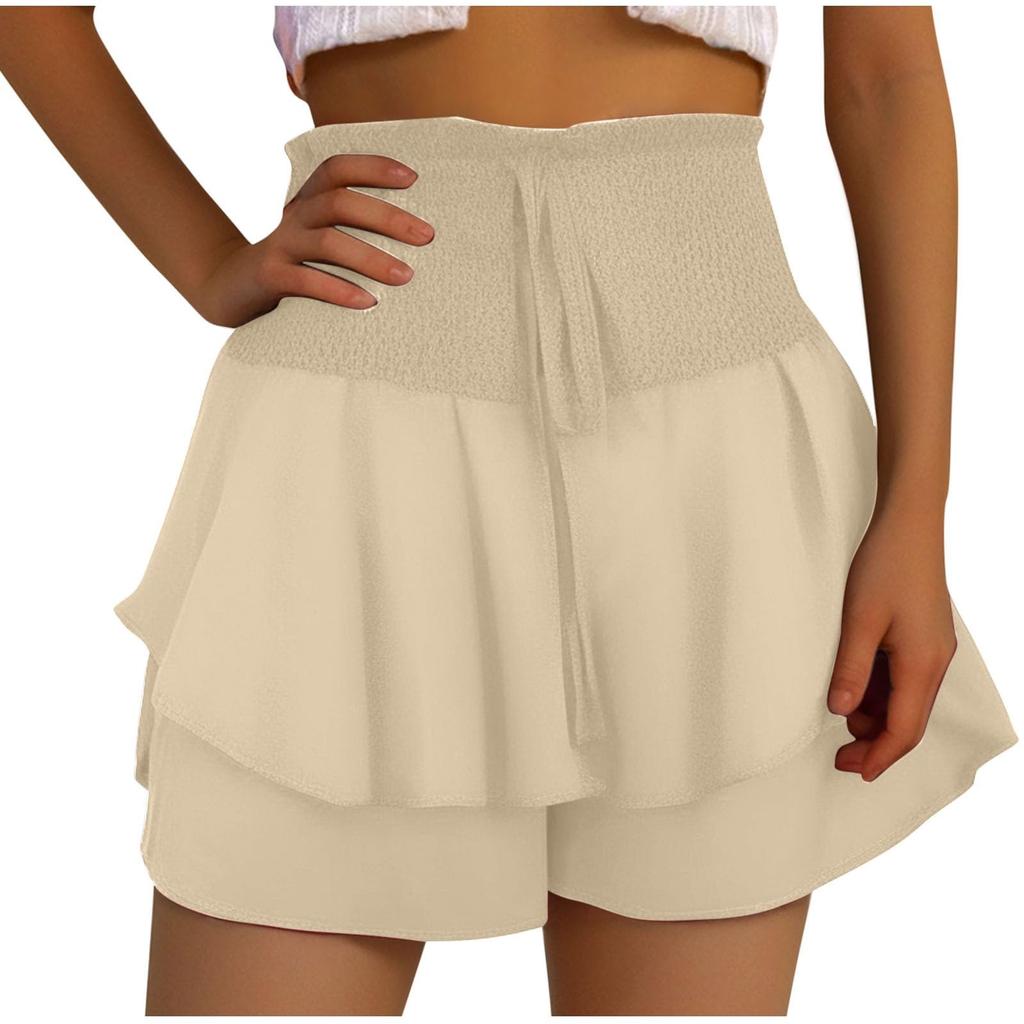 Женские модные повседневные шорты с высокой талией и кружевом с эластичной резинкой на талии