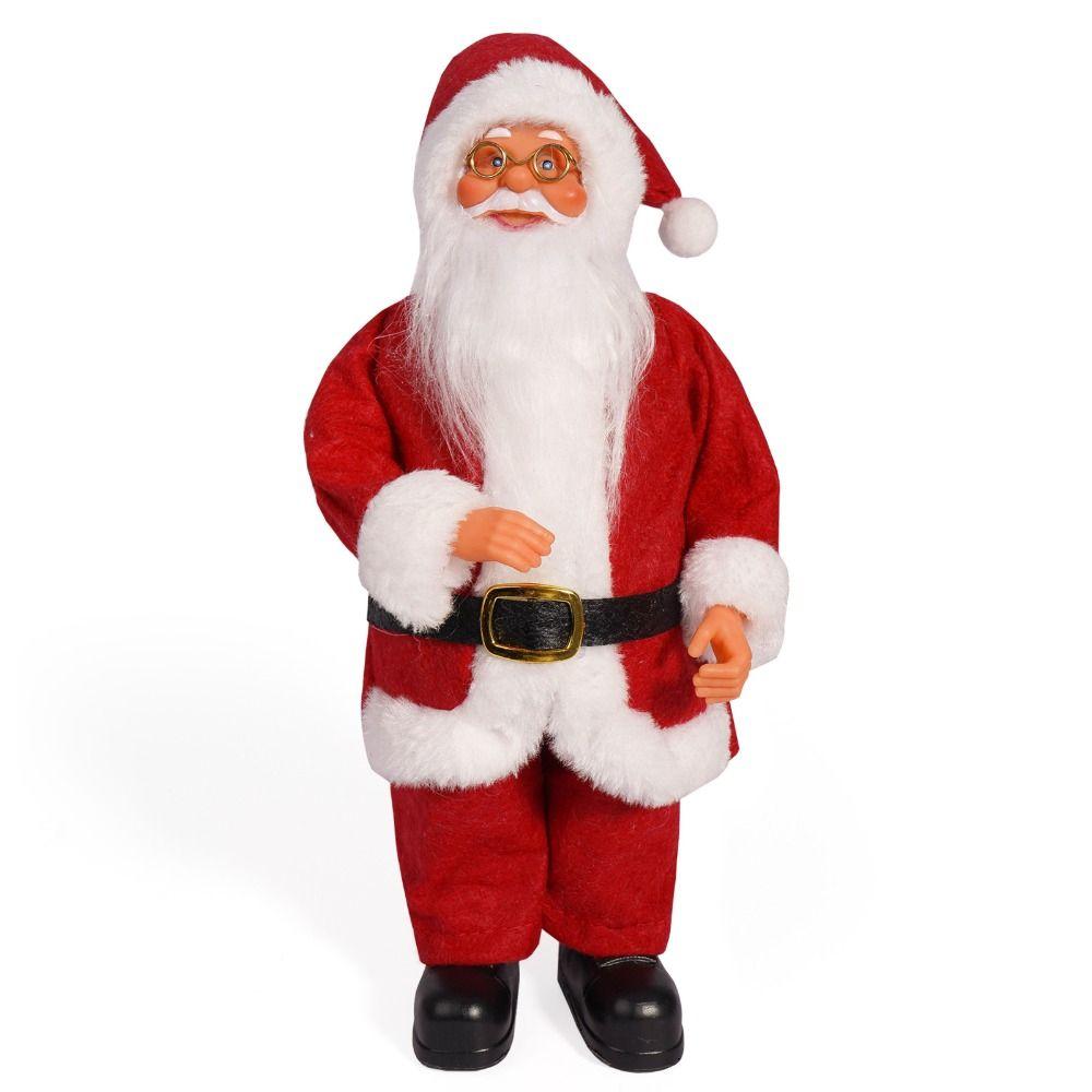 3D Santa Claus Figure Creative Christmas Decorations 12 Inch Standing Santa Doll Christmas Gifts