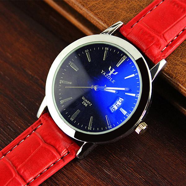YAZOLE Fashion Auto Date Watches Luxury Blue Glass Watch Men Watch Luminous Men's Watch Clock saat relogio masculino reloj