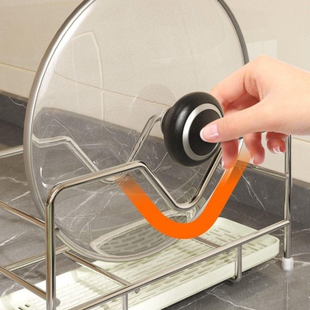 Space Saving Cookware Storage Rack Stainless Steel Cutting Board Holder Restaurant