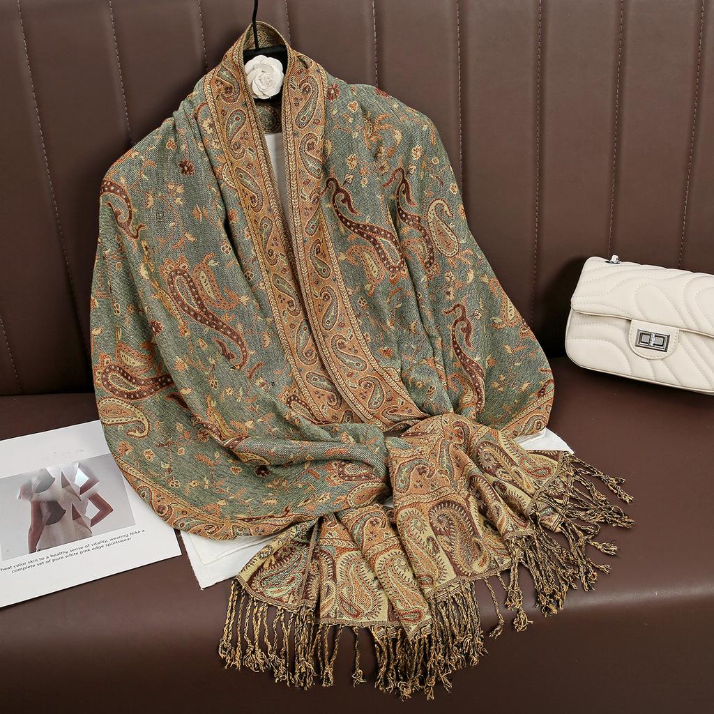 Luxury Brand Autumn Cashmere Pashmina Shawl Lady Wrap Warm Winter Scarves Design Print Female Foulard Cotton Stoles Scarf