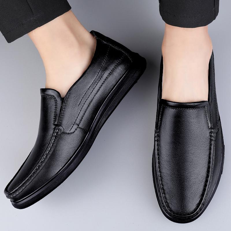 Мужская обувь из мягкой кожи, повседневная обувь для вождения, мужская деловая повседневная кожаная обувь, мужская обувь из натуральной кожи без шнуровки