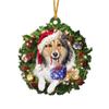 2D Christmas Dog Acrylic Pendant Hanging Acrylic Christmas Tree Pendant 8cm Decorative Christmas Dogs Ornament Window