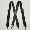 Мужские эластичные подтяжки X-Type с 4 зажимами, 38 мм, черные, с крючком и пряжкой.