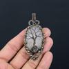 Tree Of Life Selenite Gemstone Pure Copper Wire Wrapped Handmade Pendant Jewelry