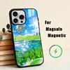 F-Frutiger Aero Aqua N-Nostalgia Чехол для телефона для iPhone17,16,15,14,13,12,11 Plus, Для чехла с магнитной беспроводной зарядкой