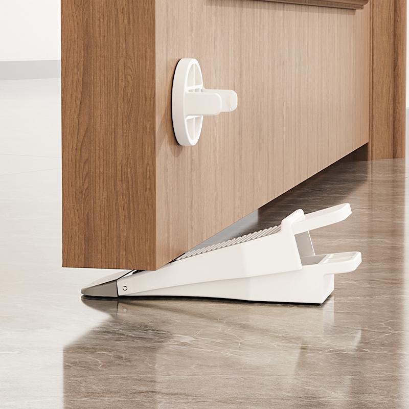 1-Pack Spring Door Security Stopper, Non-Slip Adjustable Heavy Duty Door Stop, Portable Anti-Slip Door Holder