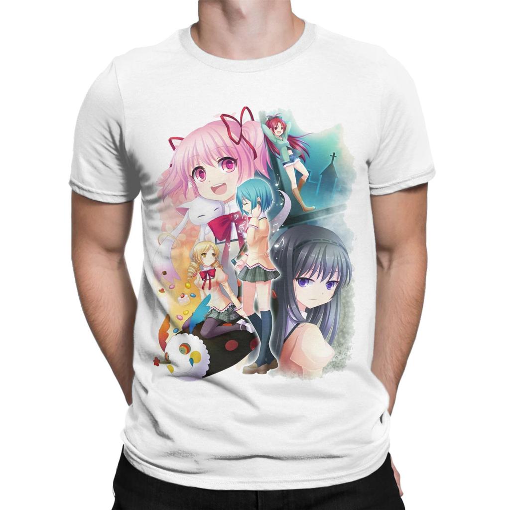 Новинка Puella Magi Madoka Magica Аниме (2) Футболка унисекс хлопковая с коротким рукавом с круглым вырезом летняя одежда