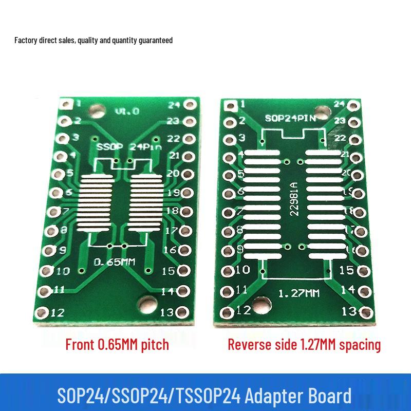SOP8 SMD to DIP Adapter Board with SSOP8/TSSOP8 Compatibility, 0.65/1.27mm Pitch, Includes Pin Headers