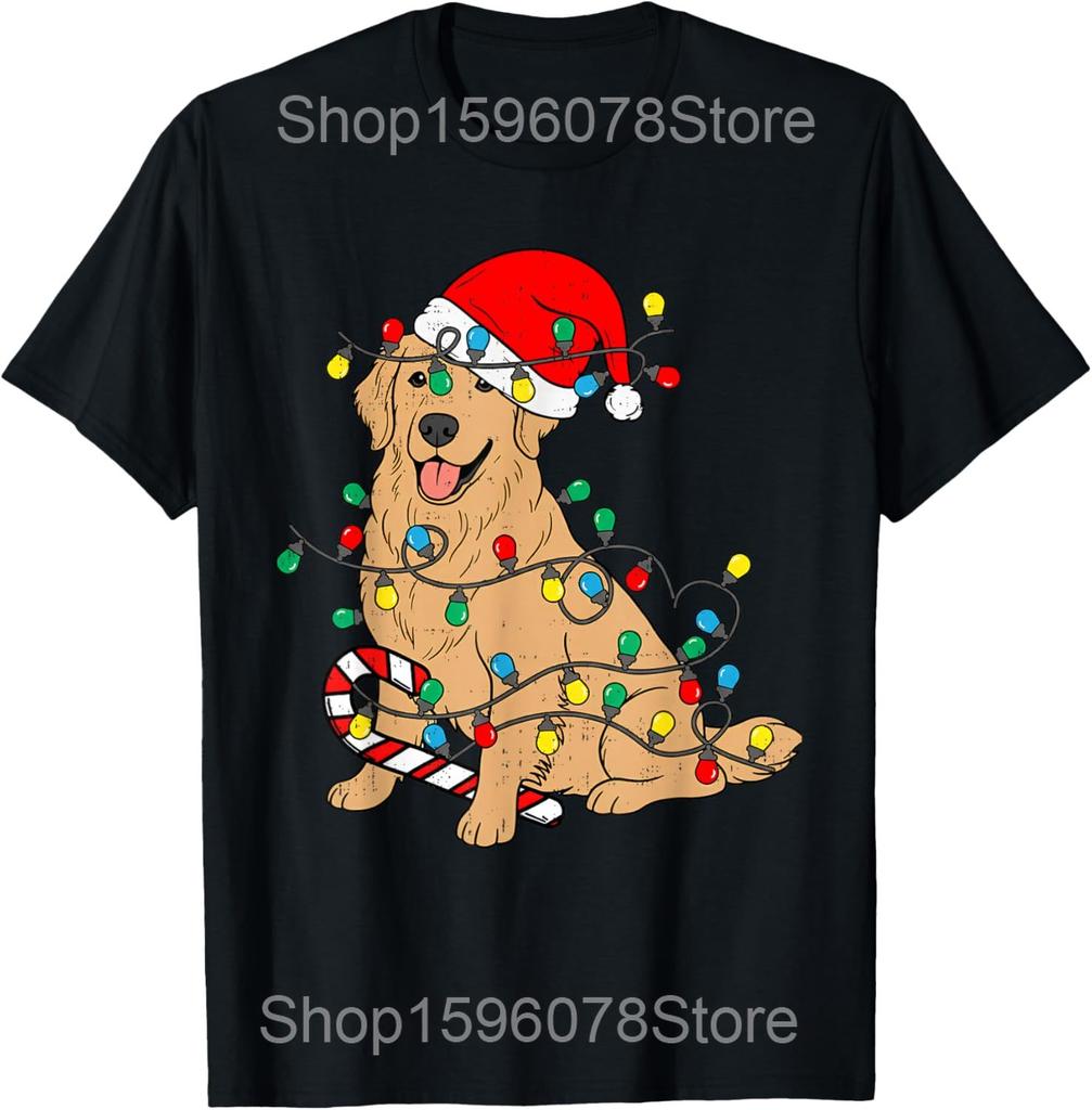 Golden Retriever Dog Football Game Day Season Funny T Shirts Men Humor Streetwear Tee Short Sleeve Unisex Loose Clothing